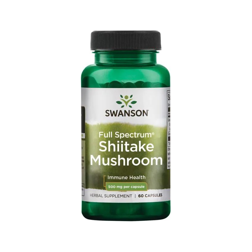 Swanson kapseltillskott med shiitakesvamp, 500 mg per kapsel, 60 kapslar