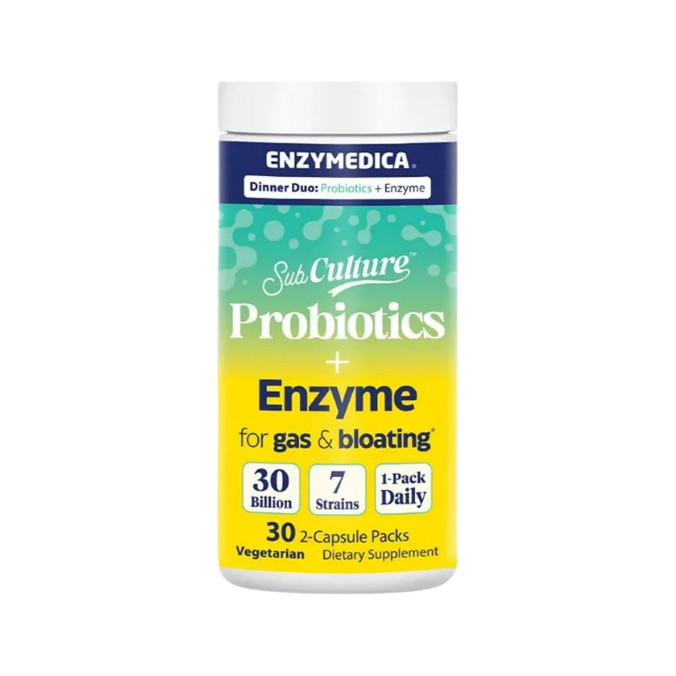 SubCulture Dinner Duo Probiotics + Enzyme for Gas & Bloating Packs - 30 x 2 vcaps