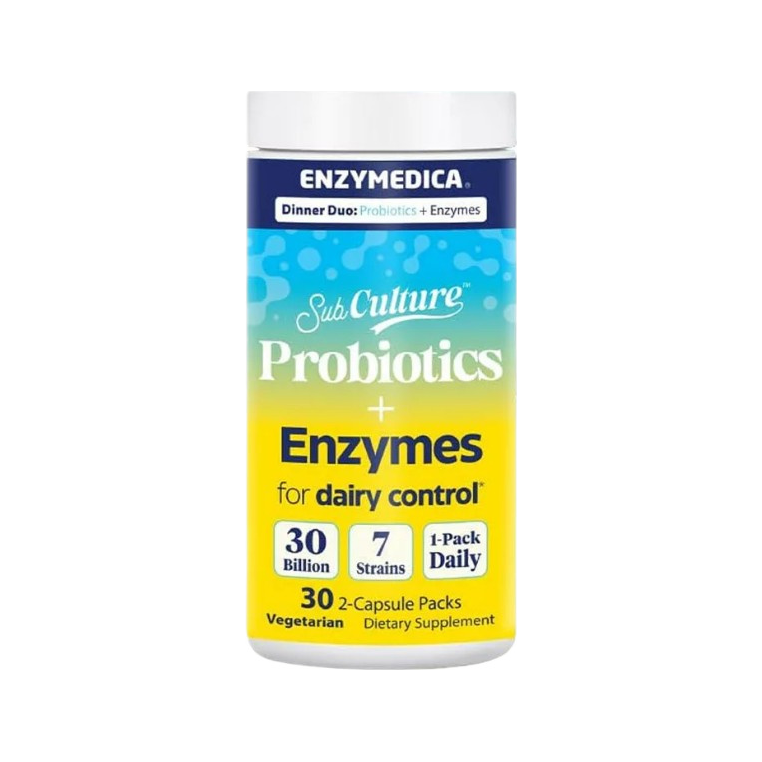 SubCulture Dinner Duo Probiotics + Enzyme for Dairy Control Packs - 30 x 2 vcaps