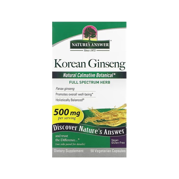 Korean Ginseng, 500mg - 50 vcaps