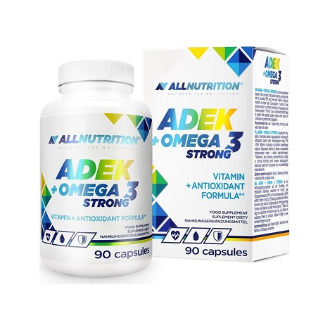Kosttillskott: Allnutrition ADEK + Omega 3 Strong, 90 kapslar, flaska och kartong