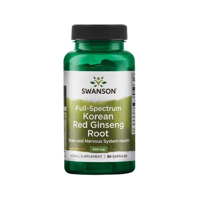 Kapselburk Swanson Full-Spectrum koreansk ginsengrot, 400 mg, 90 kapslar