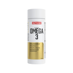 Nutrend Omega 3 kapslar, burk med etikett och gul bas
