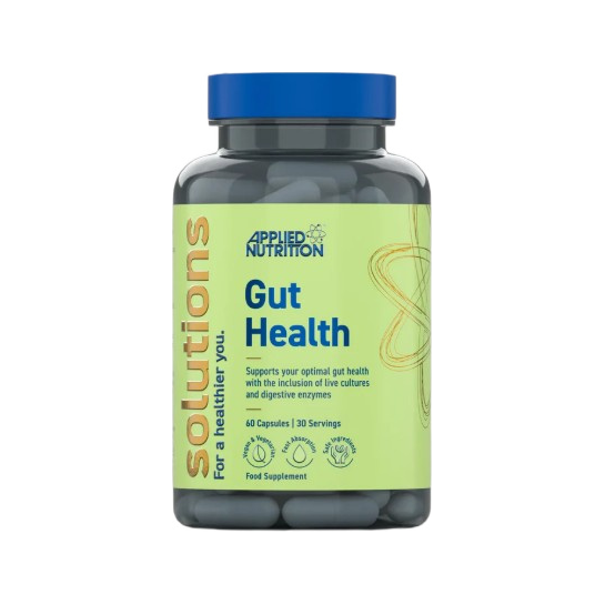 Applied Nutrition Gut Health tillskott i burk med blått lock, 60 kapslar