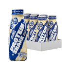 Applied Nutrition high protein-shake, 8-pack, blå flaskor i vit kartong