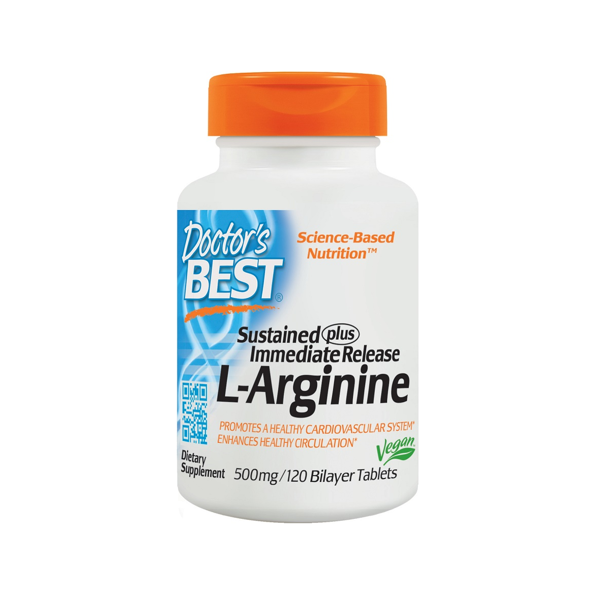 L-Arginine - Sustained + Immediate Release, 500mg - 120 tablets