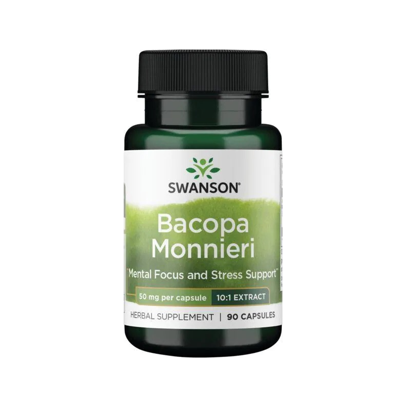 Swanson Bacopa Monnieri kosttillskott i mörk flaska, 90 kapslar