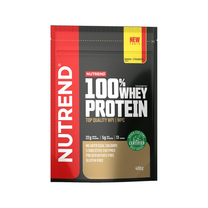 100% Whey Protein, Banana + Strawberry - 400 grams