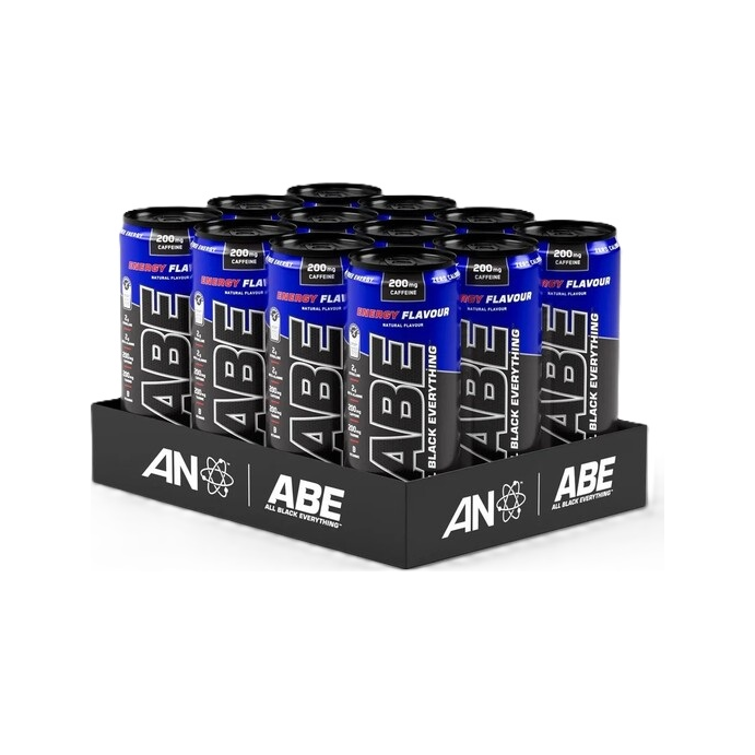 ABE Energy + Performance-dryckesburkar, blå smak, 12-pack.