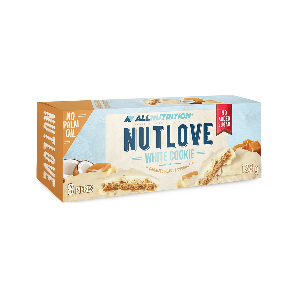 Nutlove White Cookie, Caramel Peanut Coconut - 8 cookies