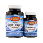 Omega-3 kapslar: två svarta flaskor med vita lock, 1 200 mg