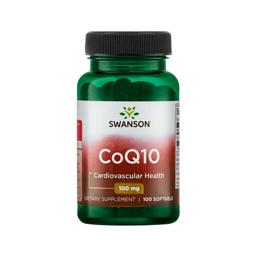 Swanson CoQ10 tillskott i flaska, 100 mg, 100 kapslar.