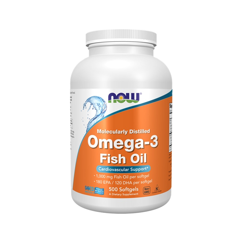 Omega-3 Fish Oil, Molecularly Distilled - 500 softgels