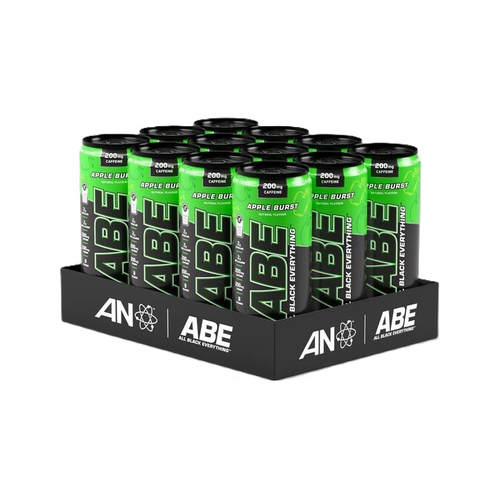 ABE Energy + Performance-dryckesburkar, äppelgrön smak, 12-pack.