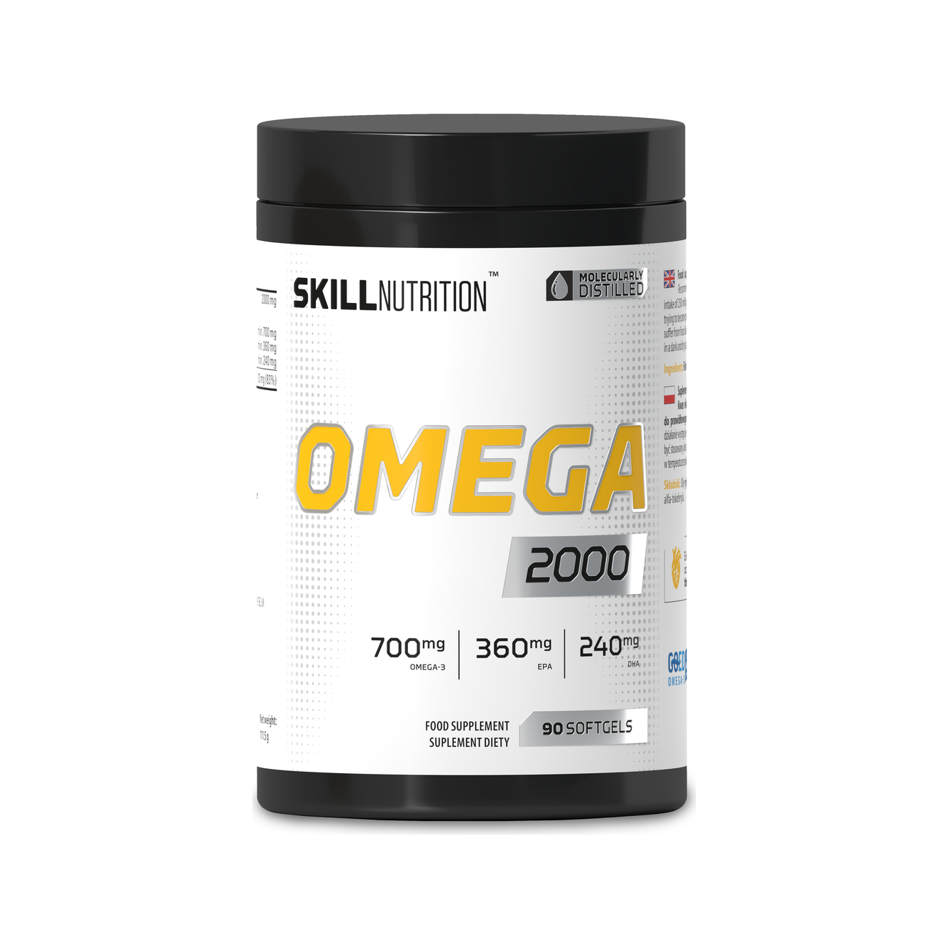 Kapseltillskott Omega 2000 i burk, Skill Nutrition, 90 softgels