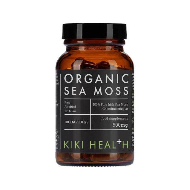 KIKI Health sjögräsmossa 500 mg i bärnstensfärgad kapselflaska, 90 kapslar