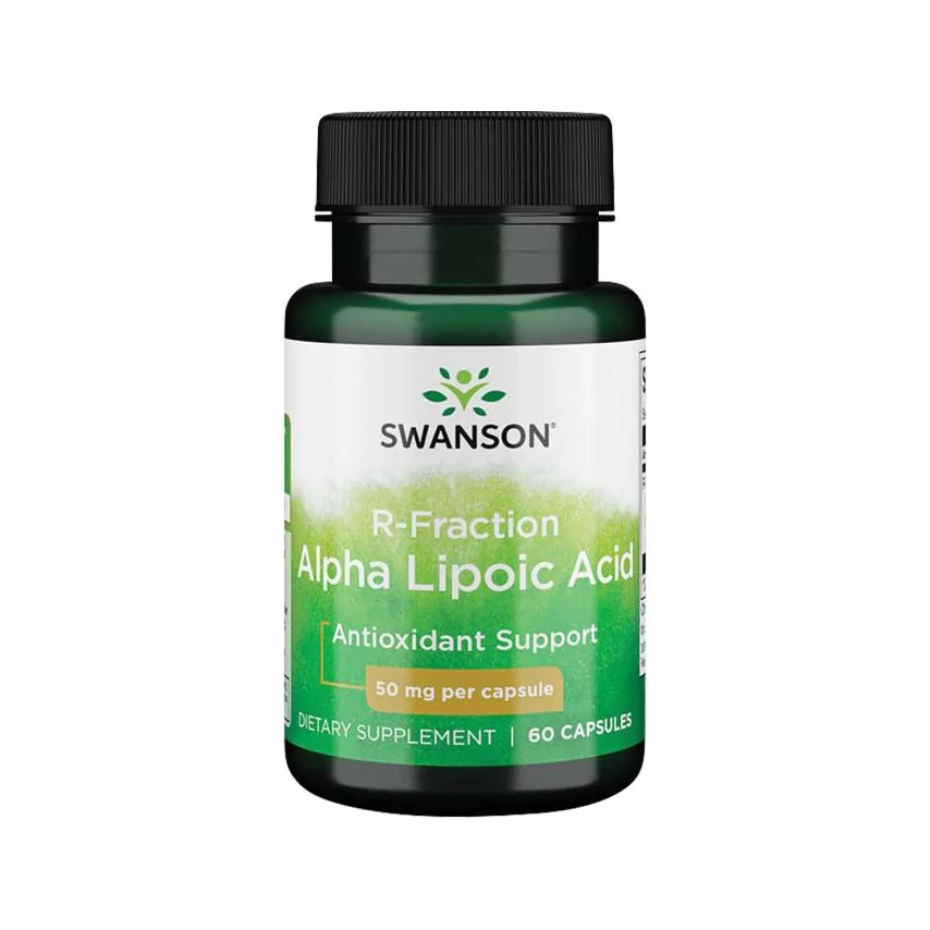 Swanson R-Fraction Alpha Lipoic Acid 50 mg kapseltillskott, flaska