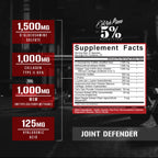 Näringsinnehållstabell för Joint Defender, med ingrediens- och dosuppgifter