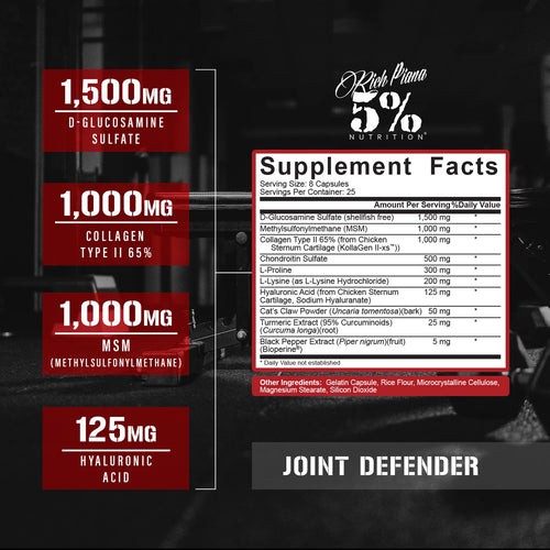 5% Nutrition Joint Defender Legendary Series 200 Kapslar Innehåll