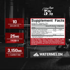 5% Nutrition flytande L-karnitinflaska, Supplement Facts-etikett med vattenmelon