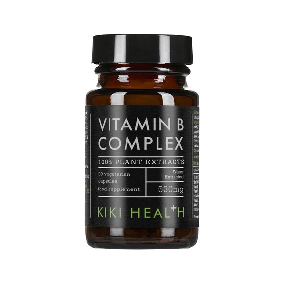KIKI Health Vitamin B Complex kapslar i brun burk med svart lock