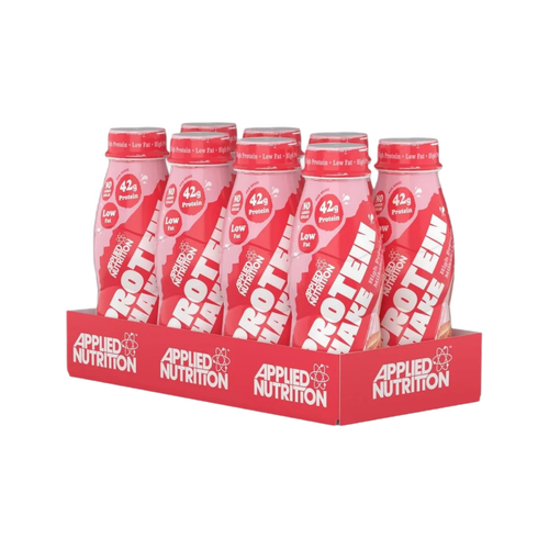 Applied Nutrition proteindryck, 8 x 500 ml, röd flergångsförpackning med flaskor