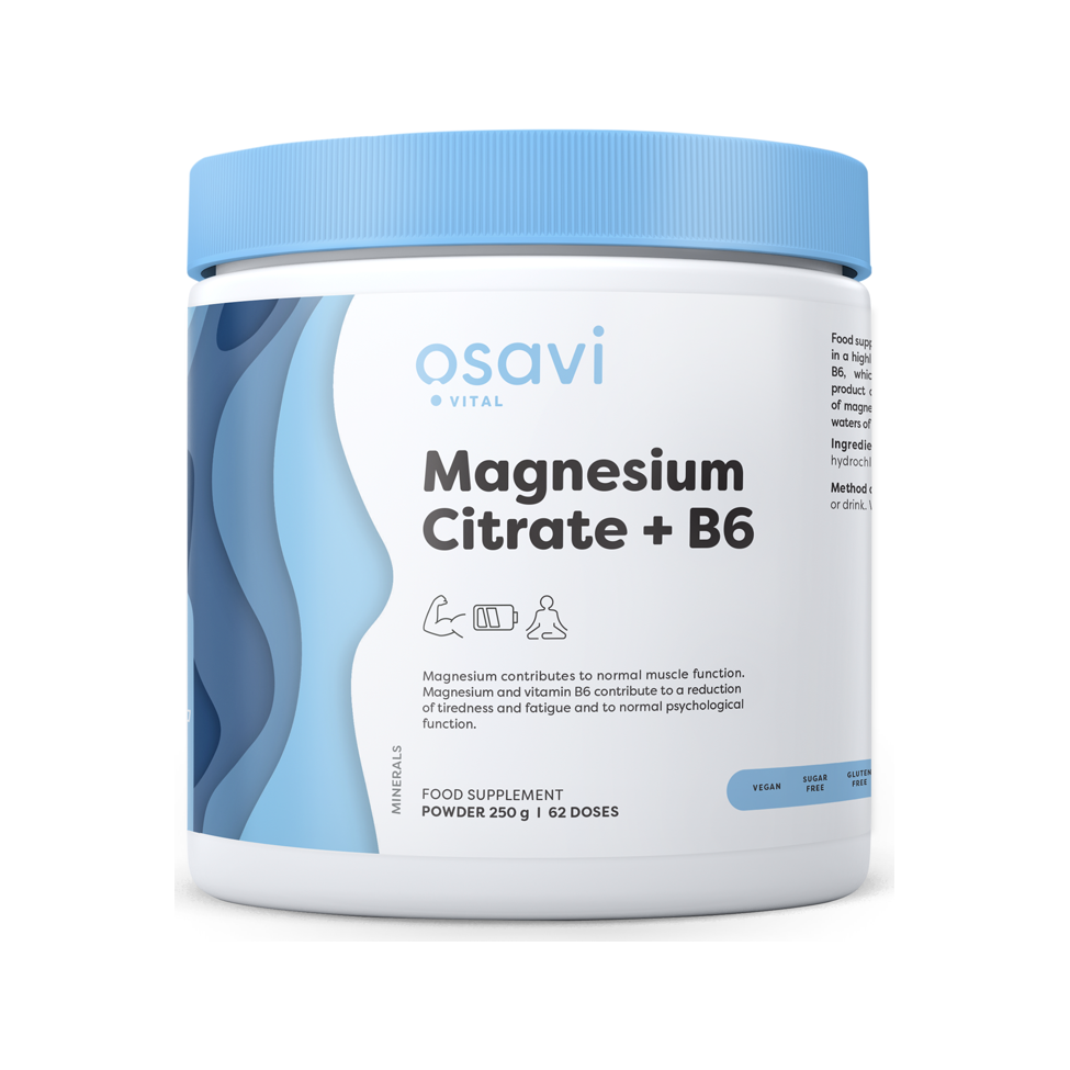 Magnesium Citrate + B6 Powder - 250 grams