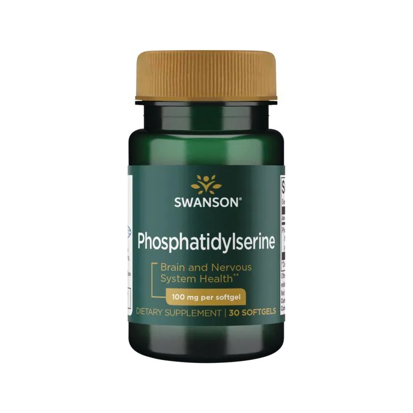 Kapselburk med Swanson Phosphatidylserine 100 mg, 30 kapslar