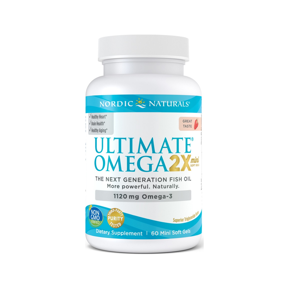 Ultimate Omega 2X Mini, 1120mg Strawberry - 60 mini softgels
