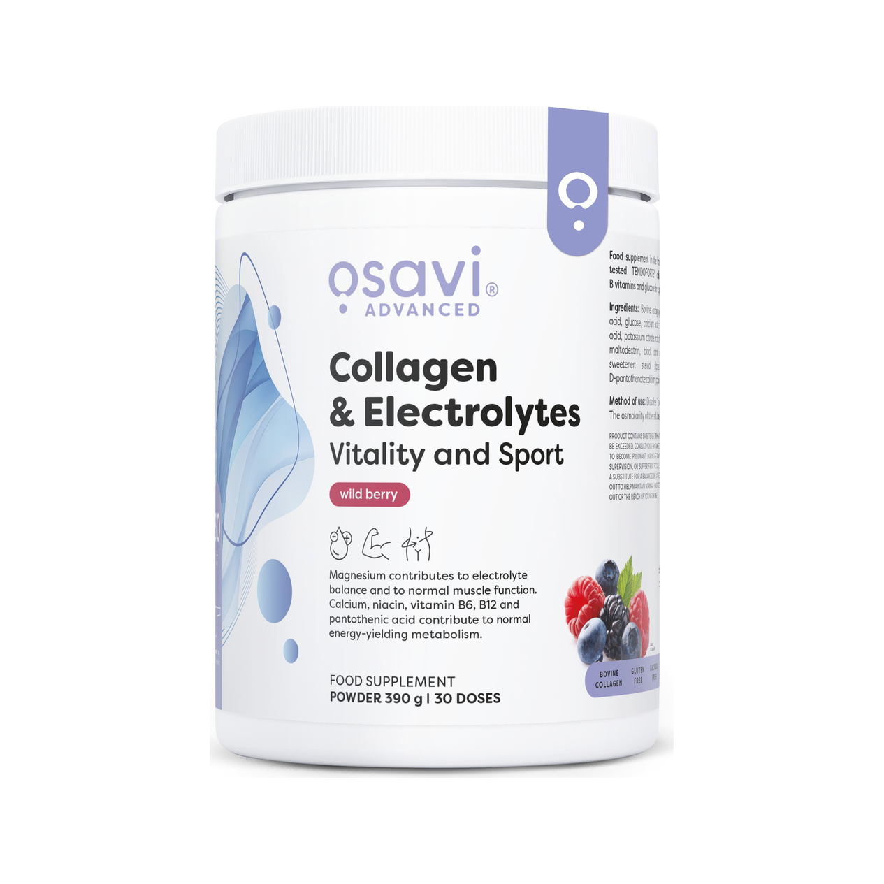 Collagen Electrolytes Vitality and Sport, Wild Berry - 390 grams
