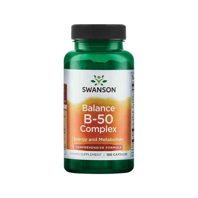 Kapselburk Swanson Balance B-50 Complex, grön burk med svart lock