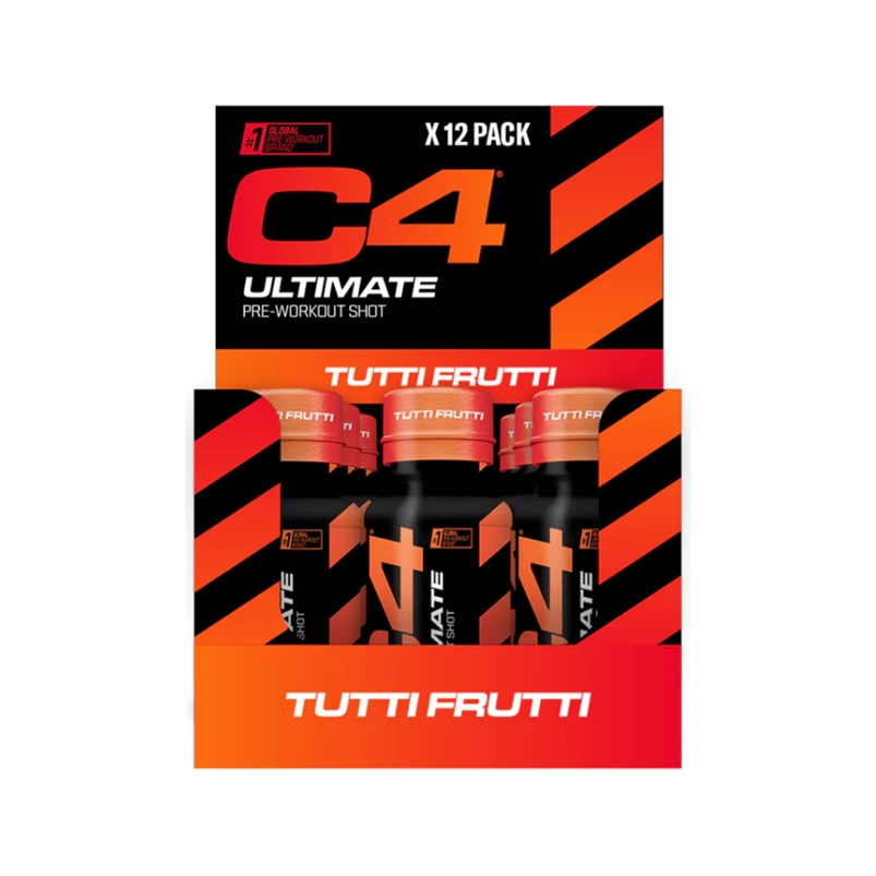 C4 Ultimate Pre-Workout Shot, Tutti Frutti - 12 x 60 ml.