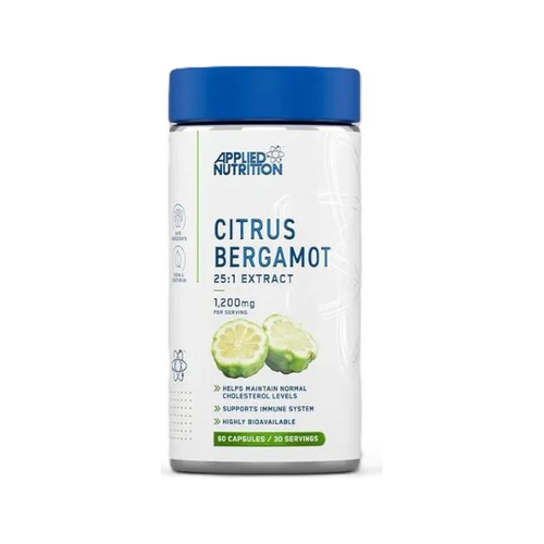 Kapselburk från Applied Nutrition med blått lock, etikett Citrus Bergamot, 60 kapslar