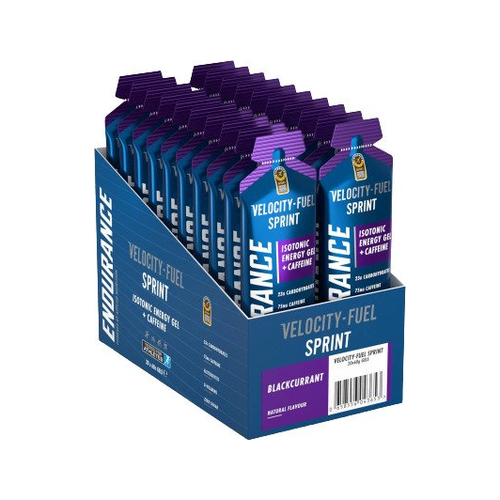 Isotonisk energigel Velocity-Fuel Sprint, svarta vinbär, 20 x 60 g
