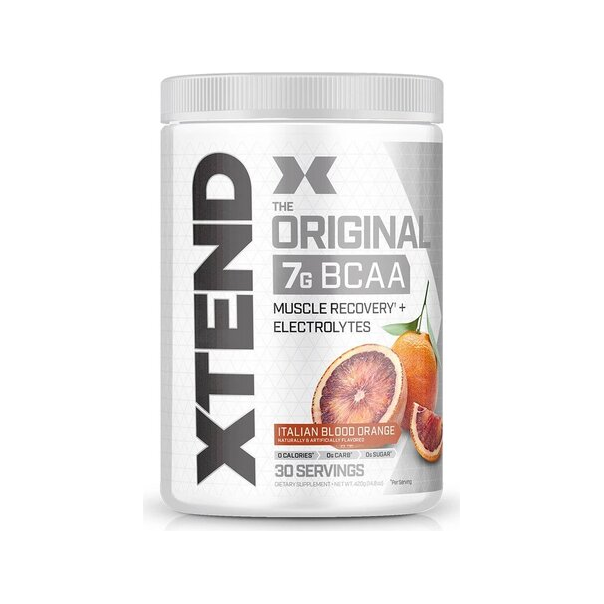 BCAA-pulver i burk med blodapelsinsmak (Xtend, 441 g)