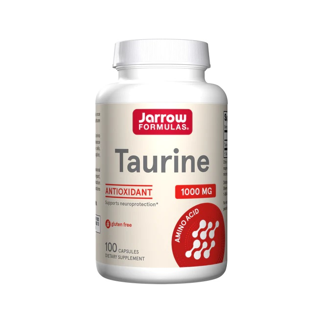 Jarrow Formulas Taurin 1000 mg, 100 kapslar i vit plastburk
