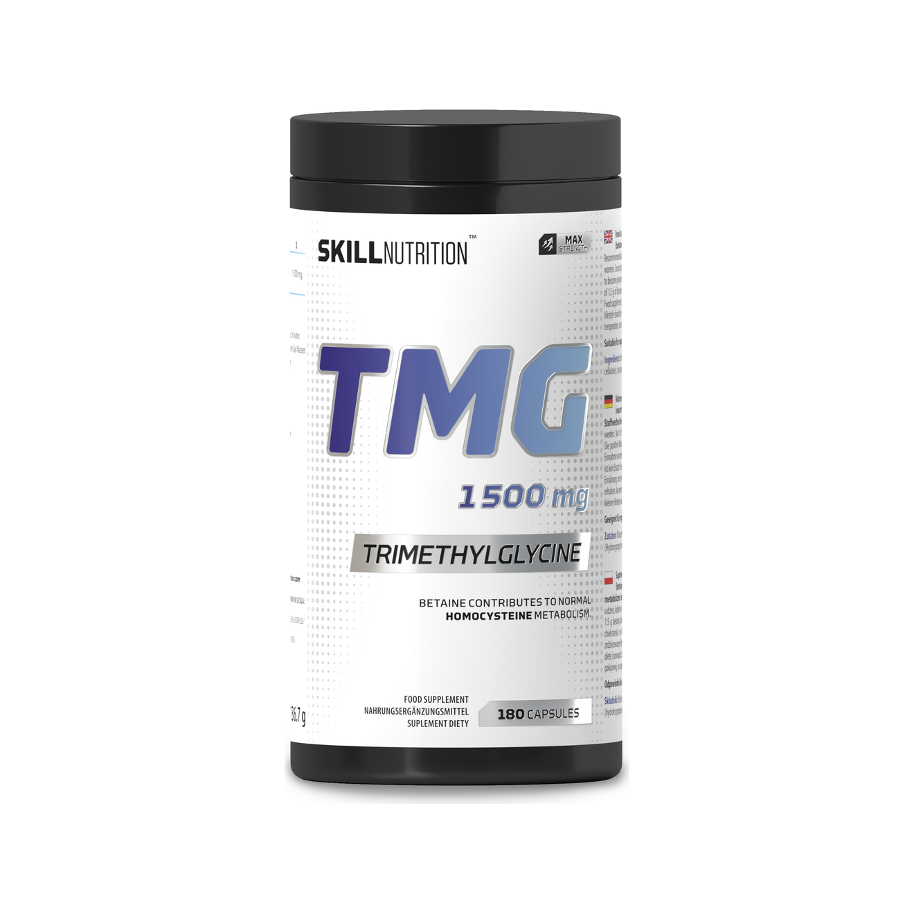 TMG Trimethylglycine, 1500mg - 180 vegan caps