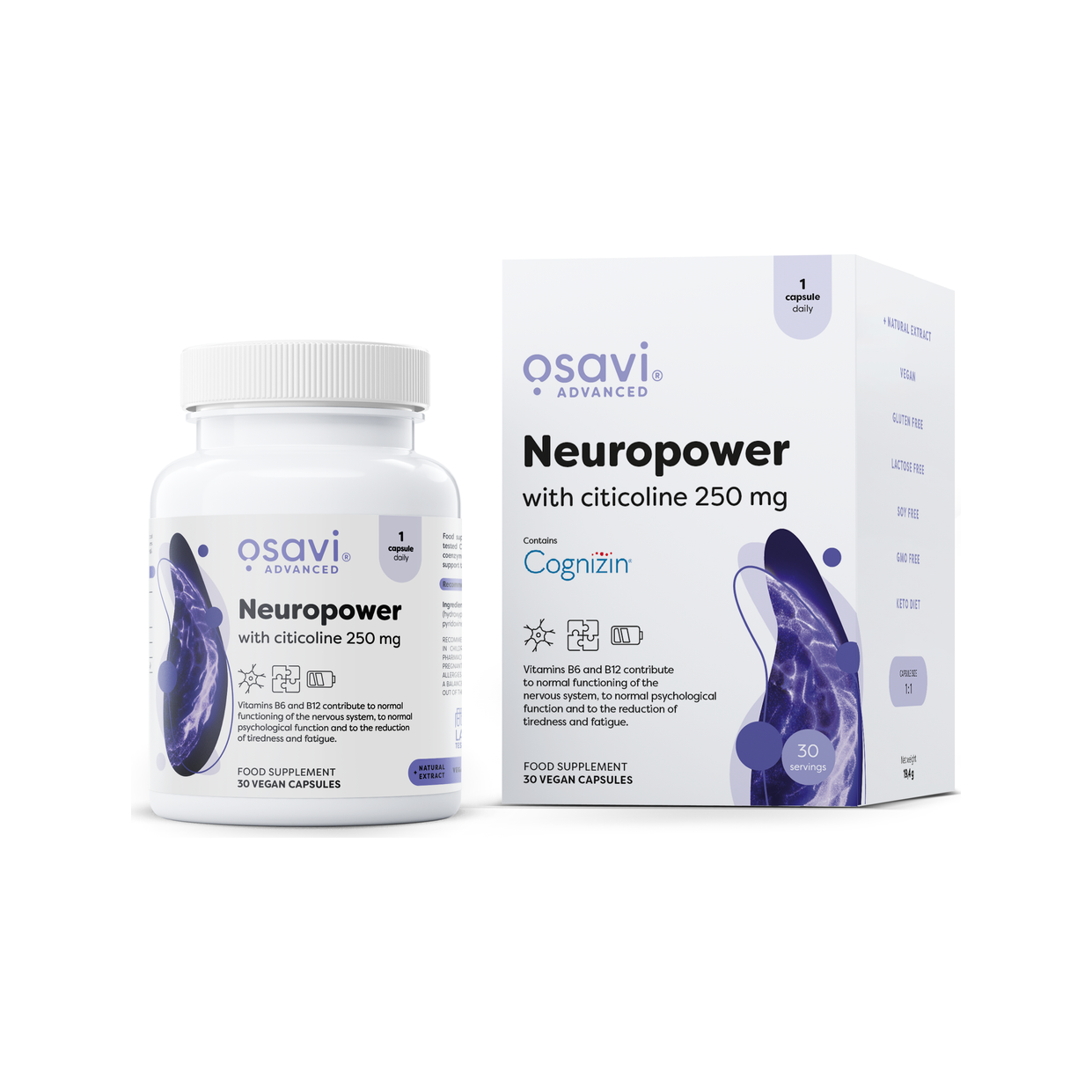 Osavi NeuroPower kapselburk och kartong, 30 kapslar