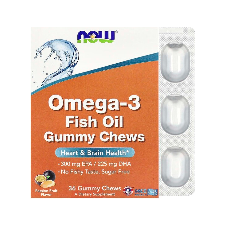 Omega-3 Fish Oil Gummy Chews, Passion Fruit - 36 chews