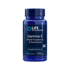 Life Extension Gamma E kapseltillskott i mörkblå burk med 60 softgels