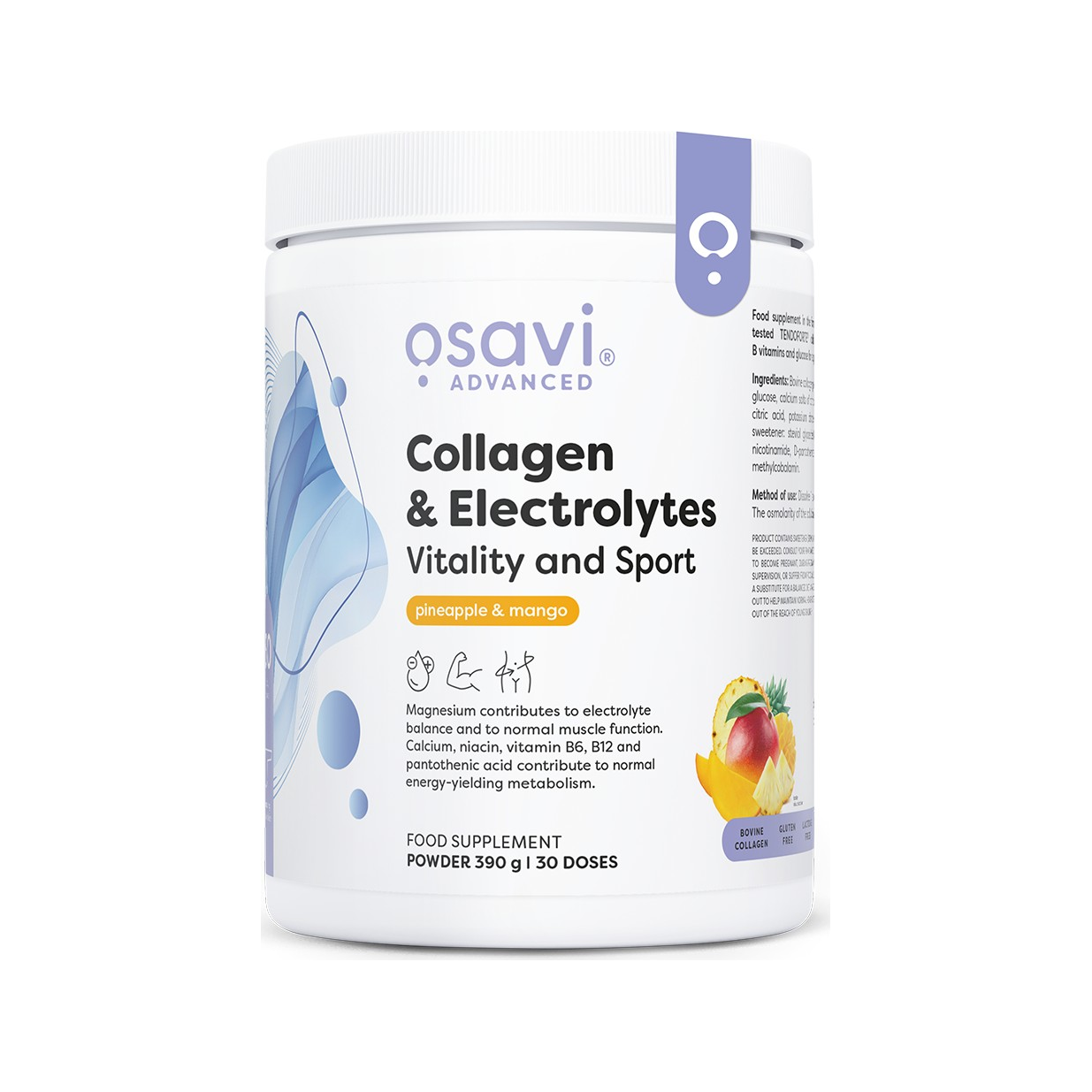 Collagen Electrolytes Vitality and Sport, Pineapple & Mango - 390 grams