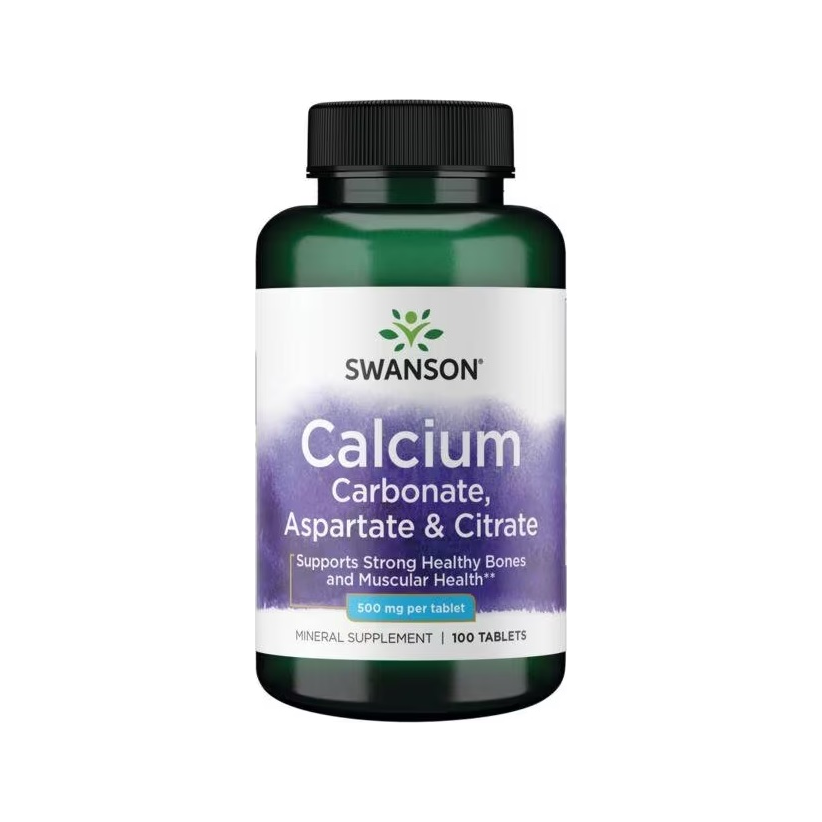 Calcium Carbonate, Aspartate & Citrate, 500mg - 100 tablets