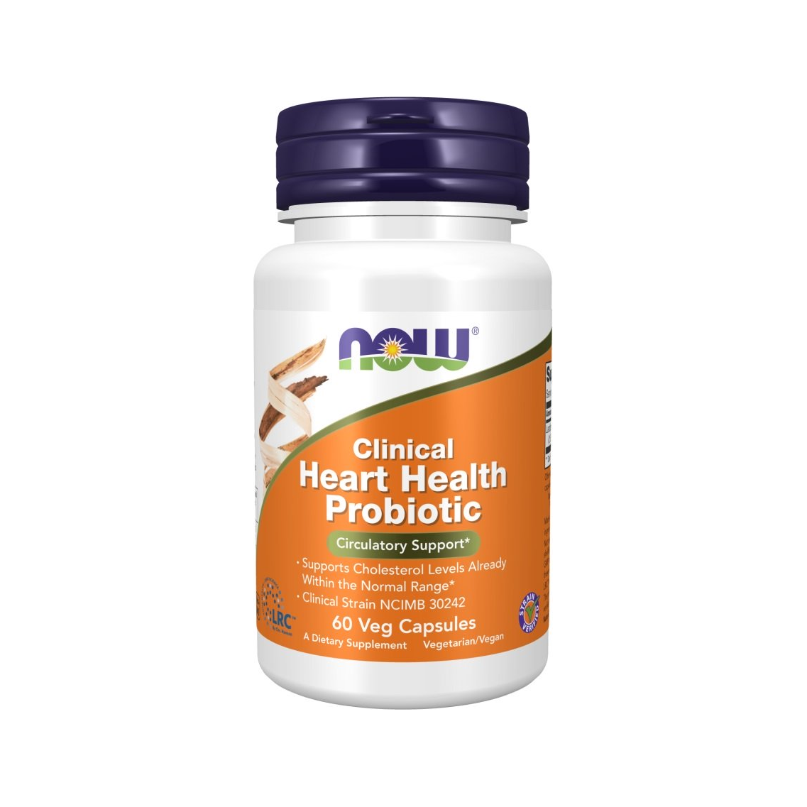 NOW Foods probiotikatillskott i flaska med mörkt lock