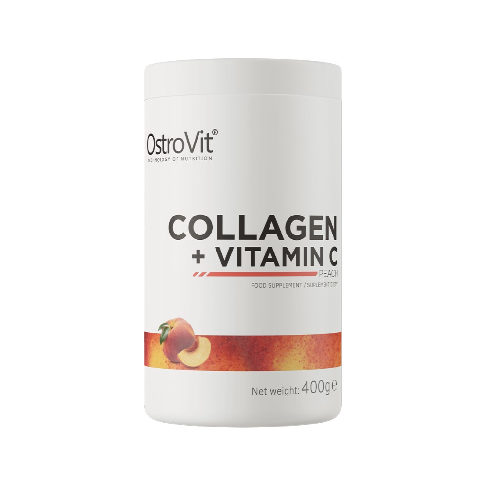 OstroVit kollagen + vitamin C 400 g, Peach-burk