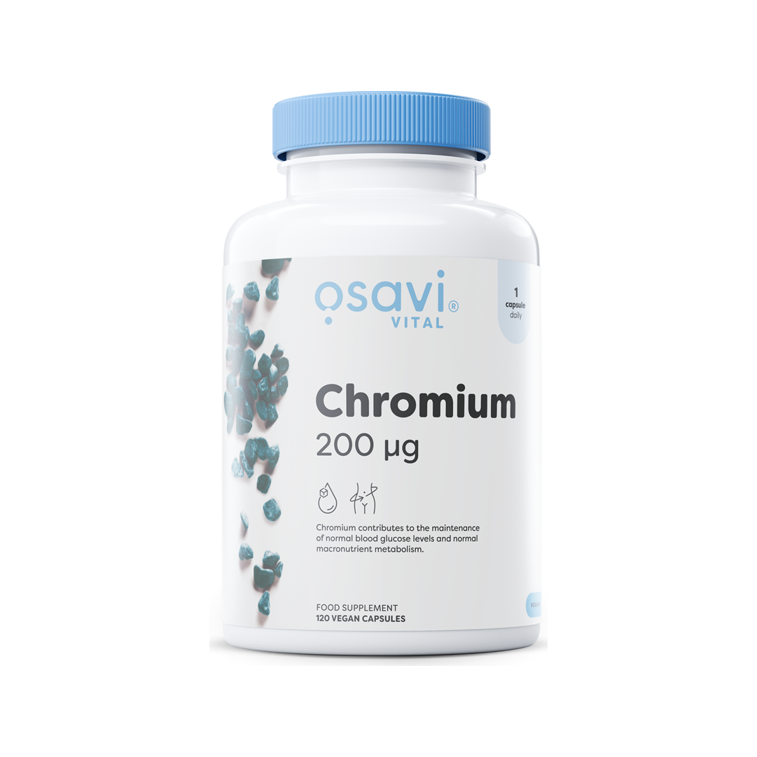 Kromtillskott i kapselburk, Osavi Vital Chromium 200 µg, 120 kapslar
