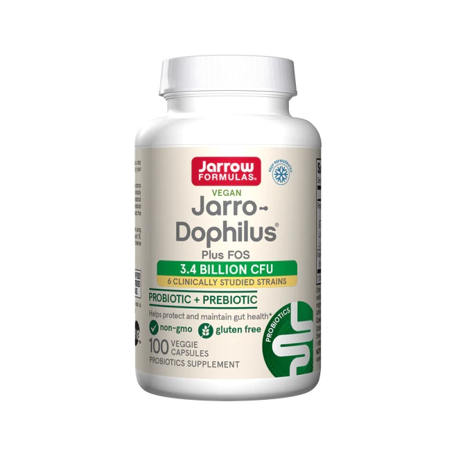 Jarrow Formulas Jarro-Dophilus kosttillskott i vit burk med 100 vegankapslar
