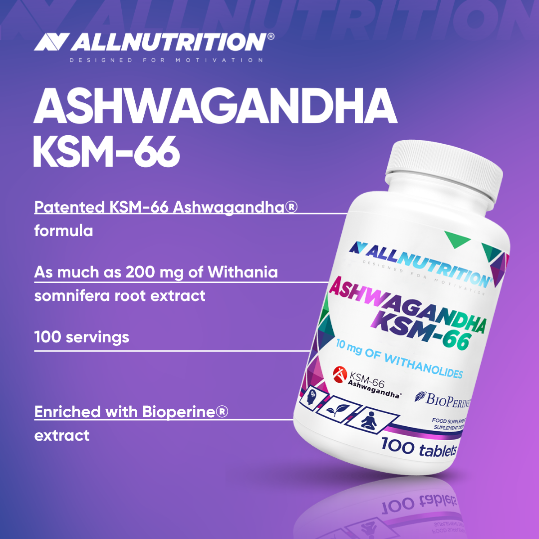 Allnutrition Ashwagandha KSM-66 100 tablettia