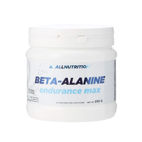 Tillskottsburk ALLNUTRITION BETA-ALANINE endurance max, vit burk med blå etikett
