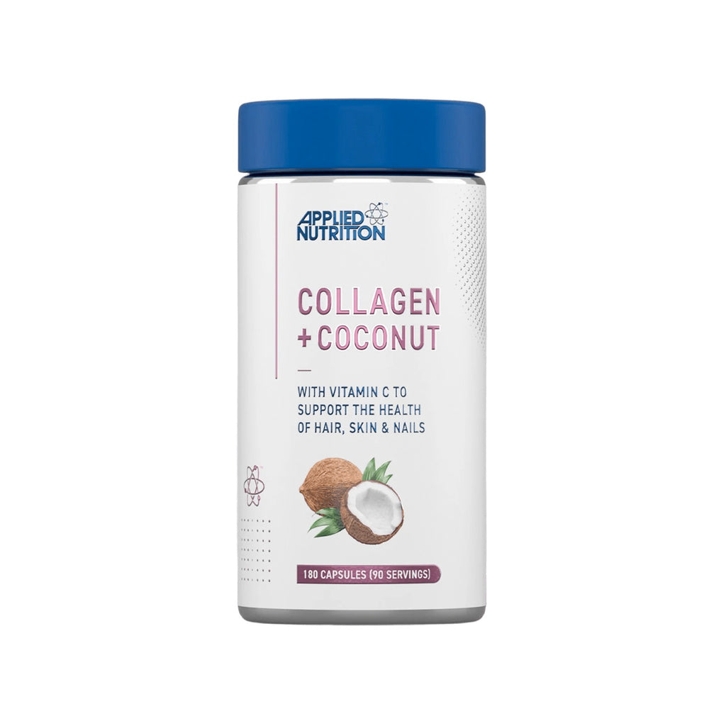 Applied Nutrition kollagen + kokos-kapslar i burk, 180 kapslar