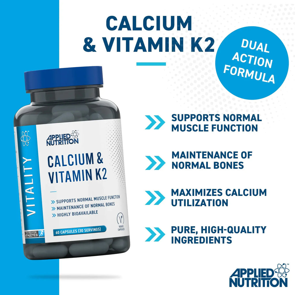 Applied Nutrition Calcium & Vitamin K2 60 kapselit